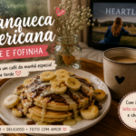 Panqueca americana fofinha com banana, leite condensado e chocolate em calda