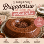 Brigadeirão de micro-ondas geladinho e cremoso com raspas de chocolate