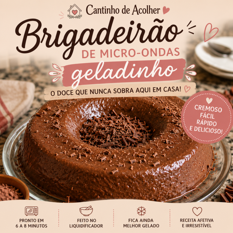 Brigadeirão de micro-ondas geladinho e cremoso com raspas de chocolate