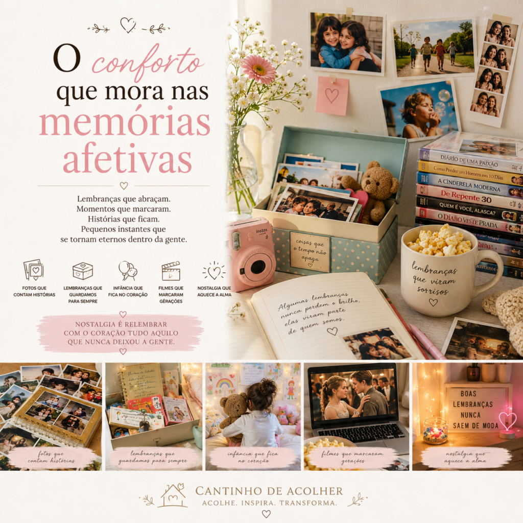 O conforto que mora nas memórias afetivas — nostalgia, fotografias antigas e lembranças que aquecem o coração