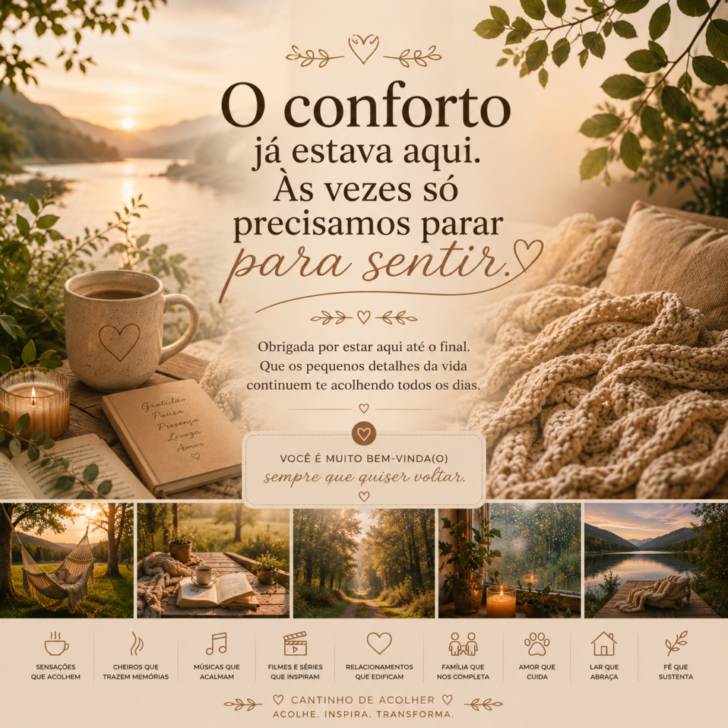 O conforto já estava aqui — pequenos momentos que abraçam a alma e tornam a vida mais leve