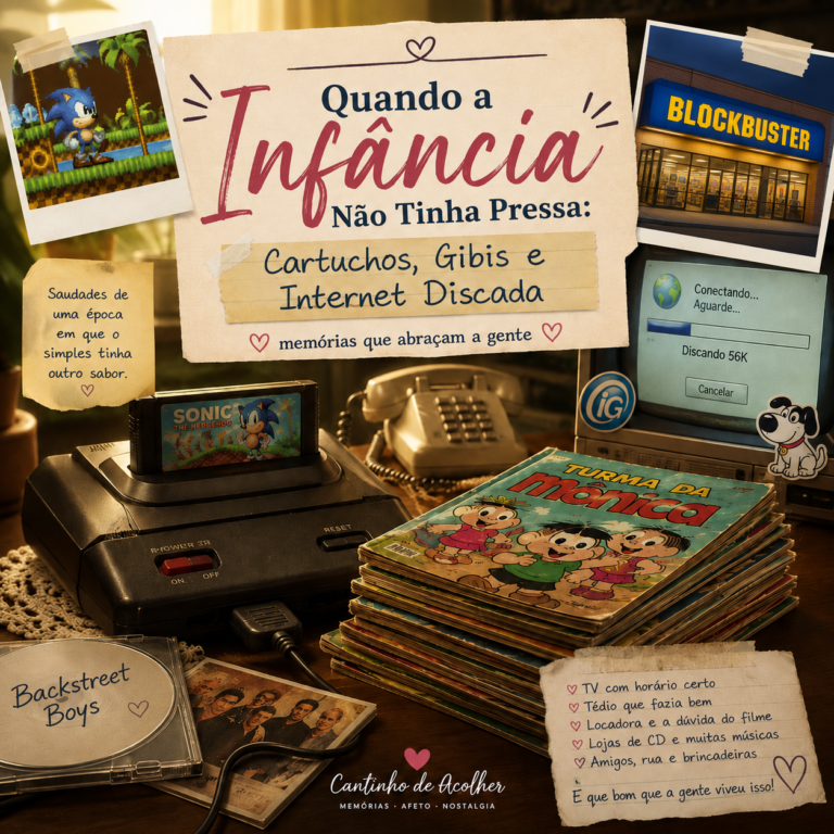 Capa do artigo Quando a Infância Não Tinha Pressa - cartuchos, gibis e internet discada