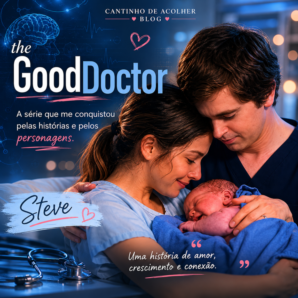 Shaun e Lea com o bebê Steve em The Good Doctor