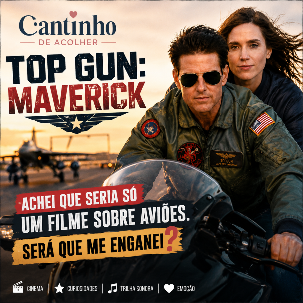 Capa do artigo Top Gun Maverick com a frase Achei que seria só um filme sobre aviões