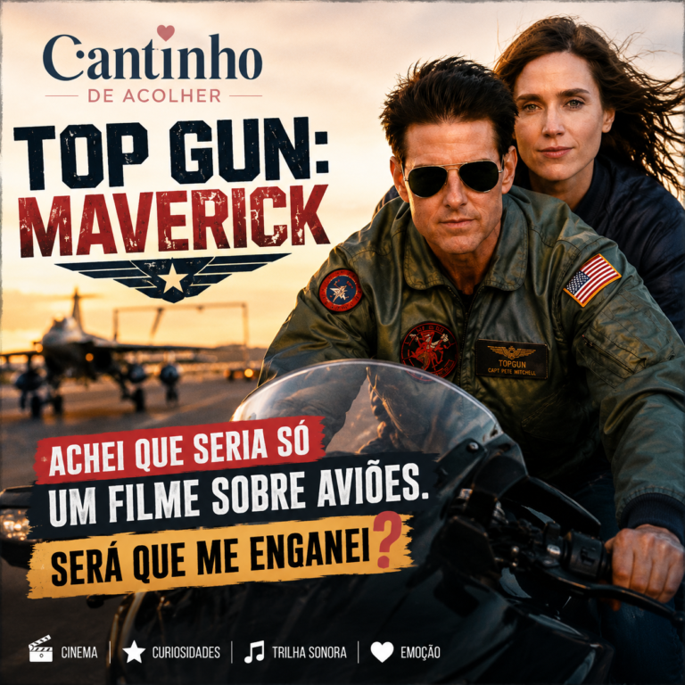 Capa do artigo Top Gun Maverick com a frase Achei que seria só um filme sobre aviões
