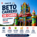 Capa do artigo sobre viagem ao Beto Carrero de carro com crianças e cachorro, com dicas sobre estrada, hospedagem pet friendly, atrações e experiência em família.