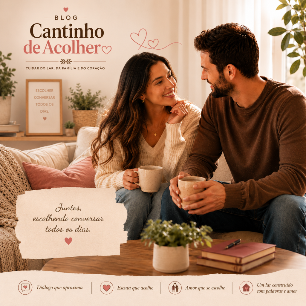 Casal sorrindo em sintonia após aprender a melhorar a comunicação no casamento.