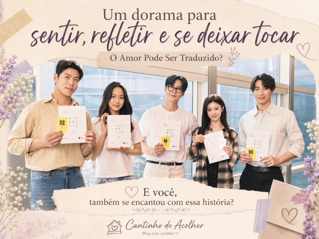 Elenco de O Amor Pode Ser Traduzido?, dorama da Netflix, em imagem de fechamento do artigo no blog Cantinho de Acolher.