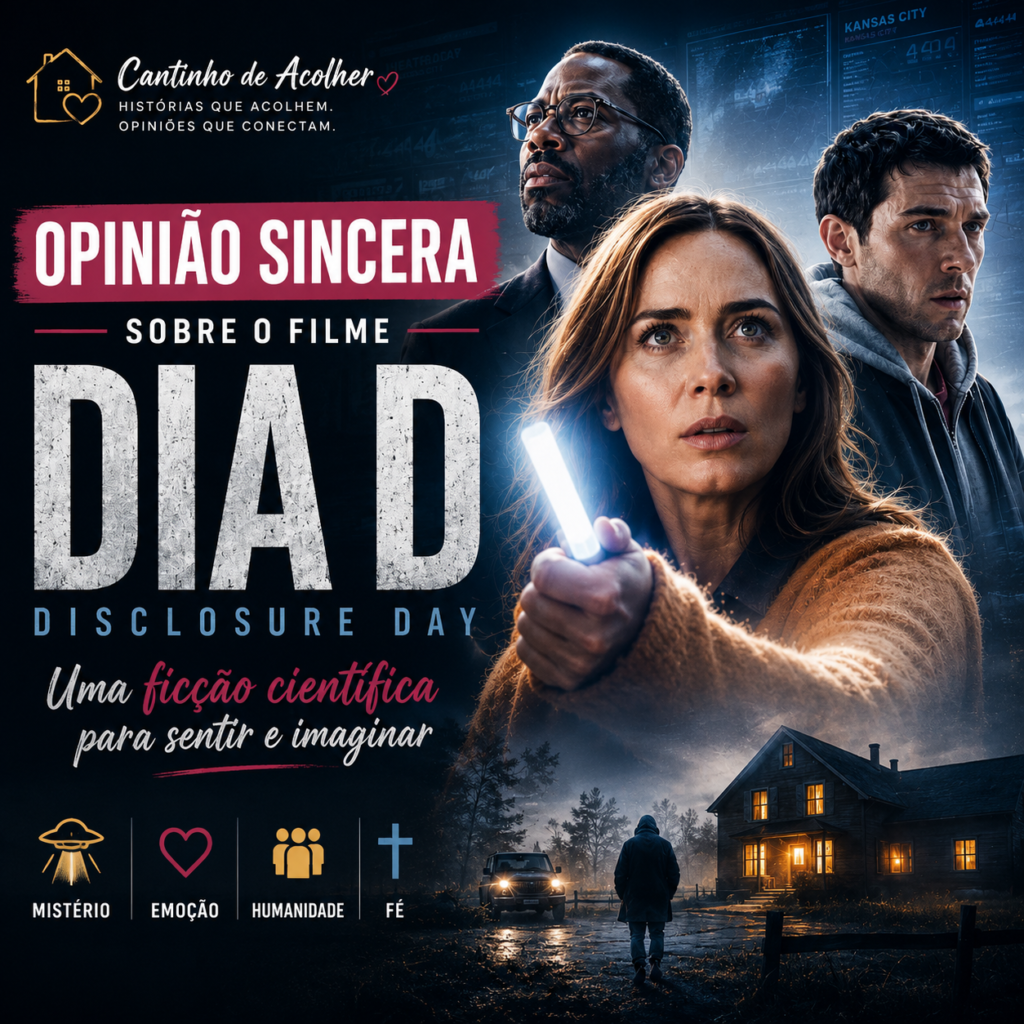 Capa do artigo sobre o filme Dia D, Disclosure Day, de Steven Spielberg, com opinião sincera sobre ficção científica, mistério e emoção.