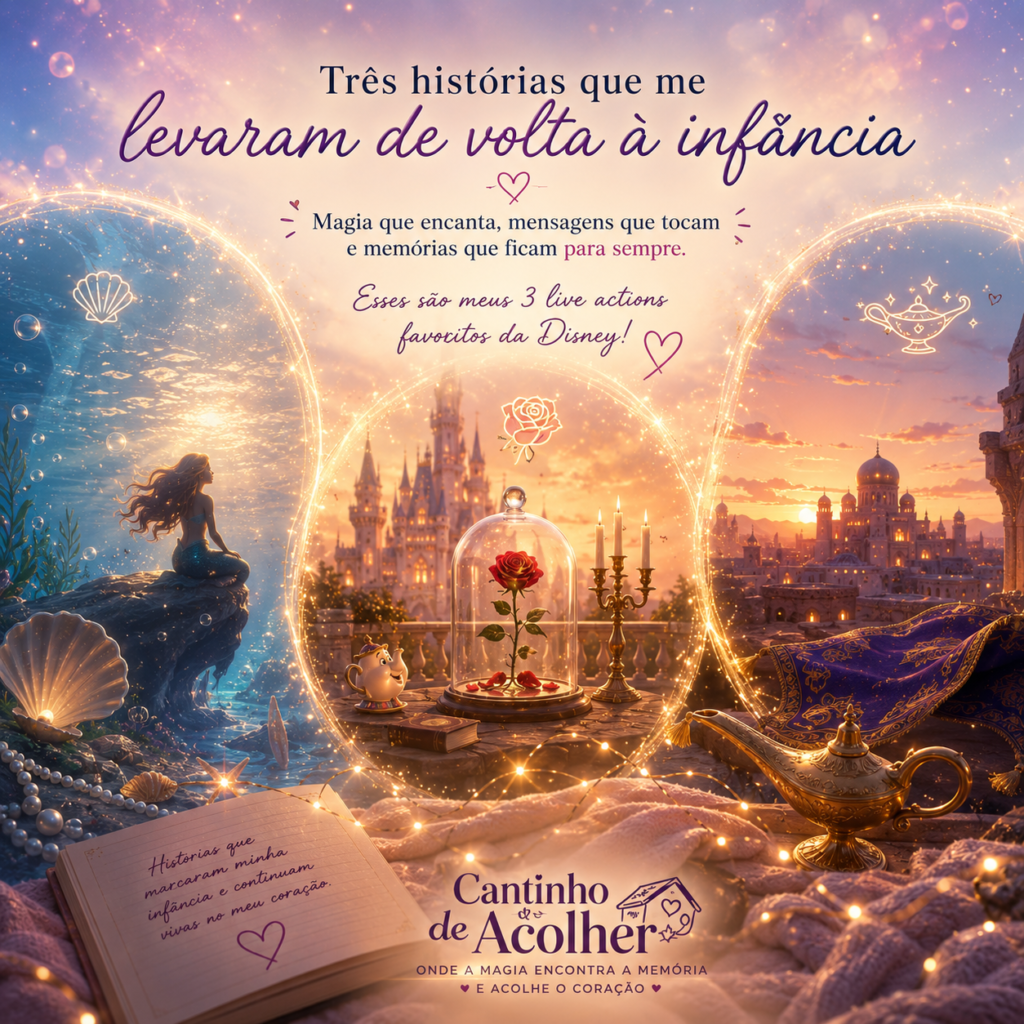 Arte final sobre os melhores live actions da Disney e memórias da infância
