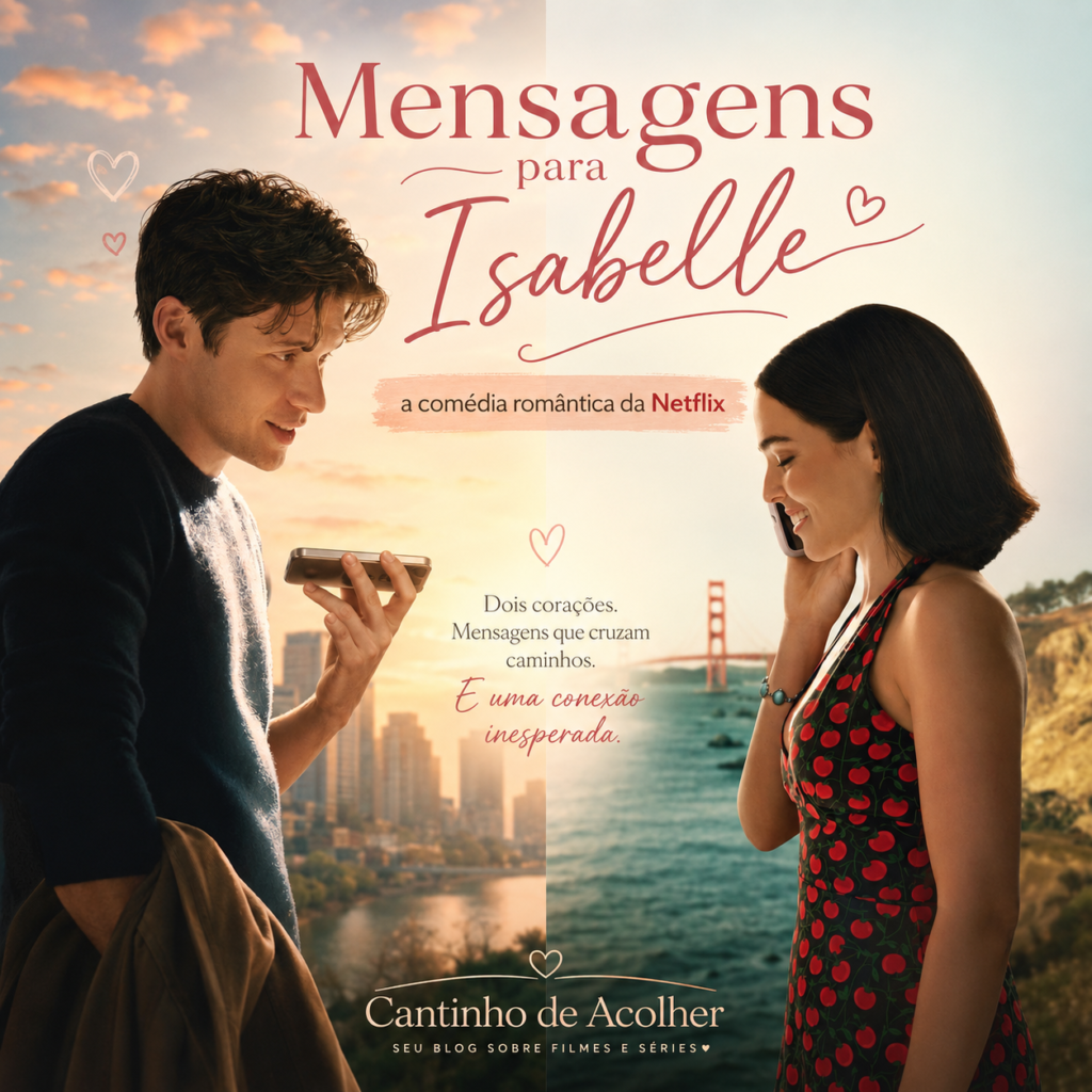 Capa do artigo sobre Mensagens para Isabelle, comédia romântica da Netflix, no blog Cantinho de Acolher.