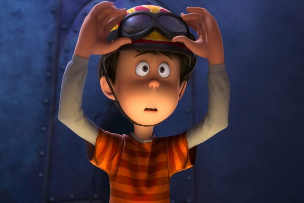 Cena do filme Lorax com Ted, personagem principal da animação, em uma aventura sobre natureza, meio ambiente e preservação.