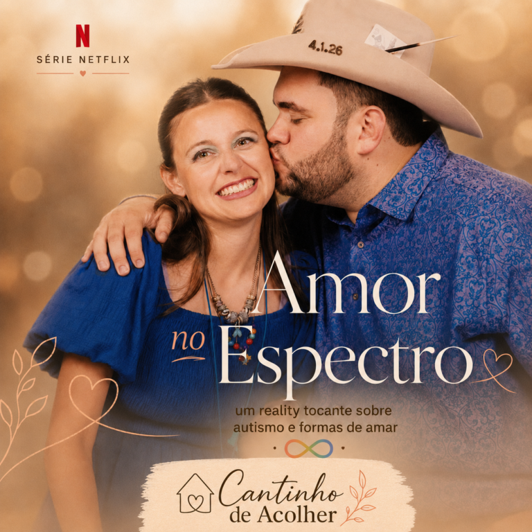 Amor no Espectro Netflix, com casal em momento de carinho, sobre autismo, relacionamentos reais e formas de amar.
