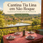 Cantina italiana e paisagem da Cantina Tia Lina em São Roque, passeio pet friendly perto de São Paulo.