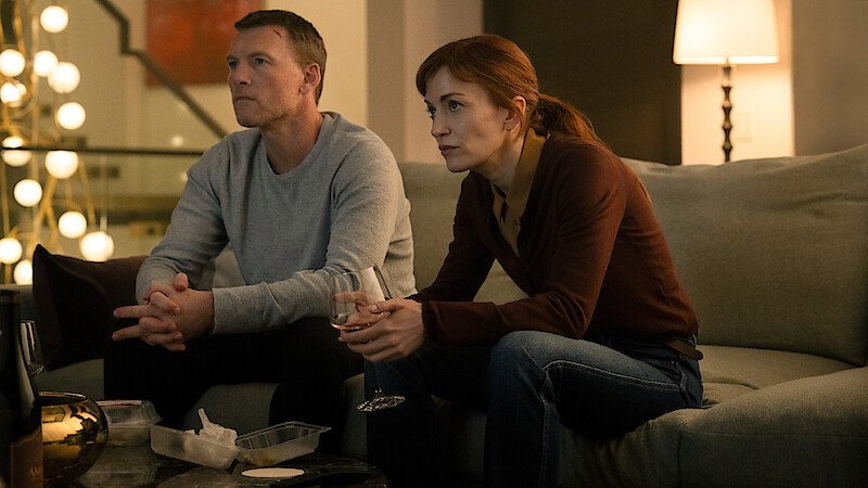 David Burroughs e Rachel Mills em Eu Vou Te Encontrar, série de suspense da Netflix baseada em Harlan Coben.