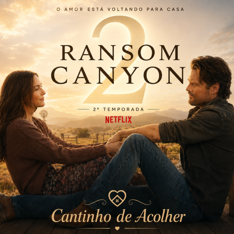 Quinn O’Grady, interpretada por Minka Kelly, e Staten Kirkland, vivido por Josh Duhamel, na arte de Ransom Canyon 2ª temporada na Netflix.