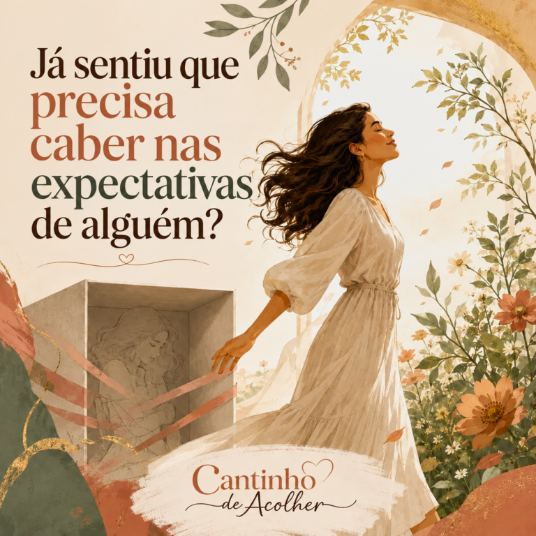 Mulher deixando para trás as expectativas dos outros e escolhendo ser quem realmente é.