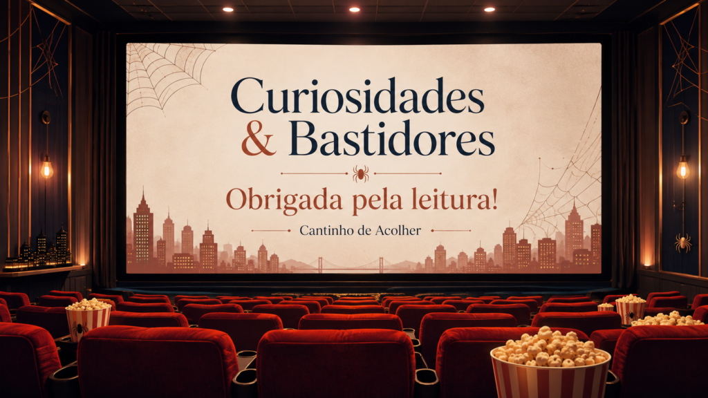 Sala de cinema com mensagem de agradecimento no final do artigo de curiosidades e bastidores de Homem-Aranha: Um Novo Dia