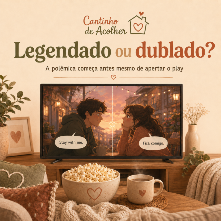 Capa do artigo Legendado ou dublado? com cena de filme em áudio original e dublado